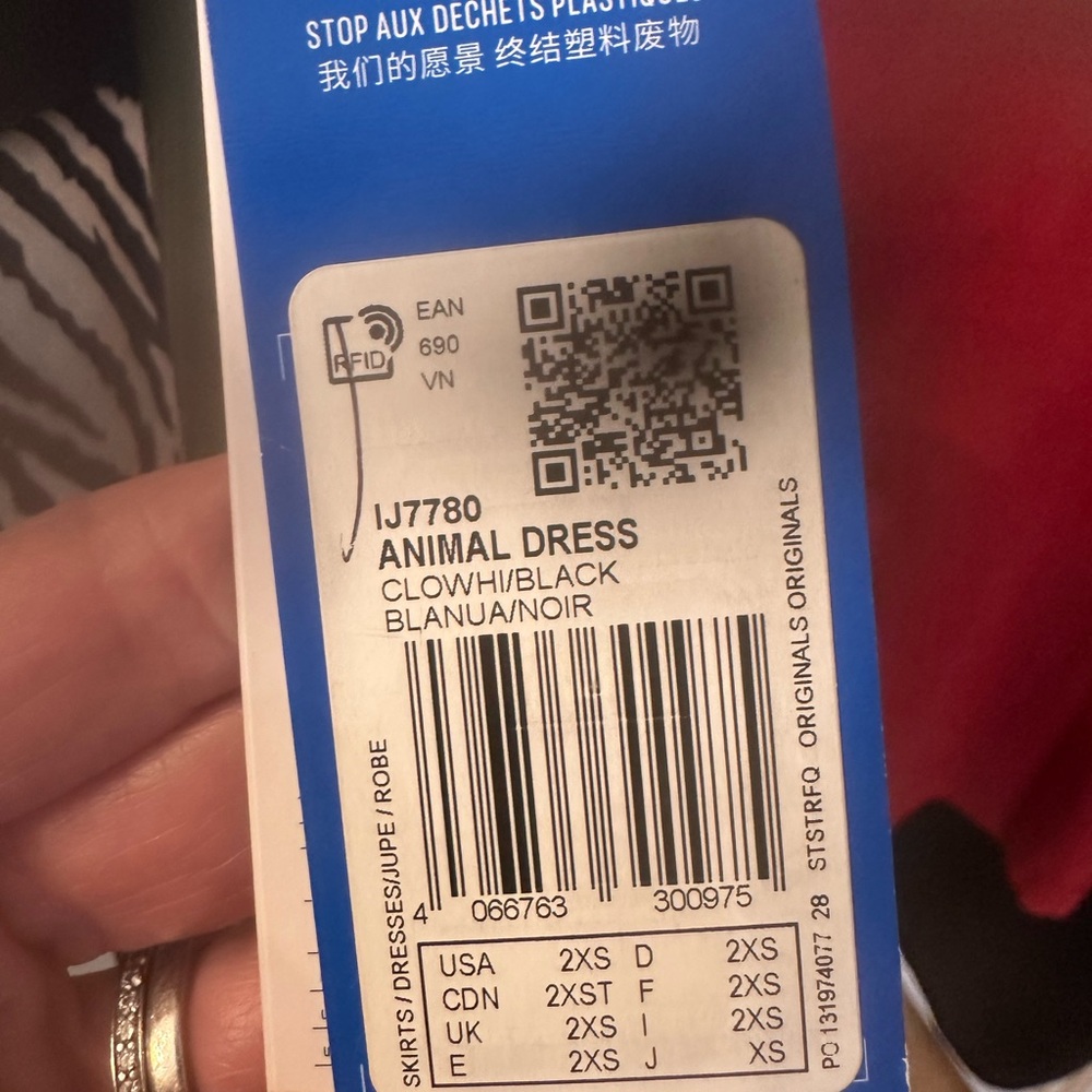 Adidas Originals All Over Zebra Print Sleveless Midi Dress NWT - Picture 10 of 12
